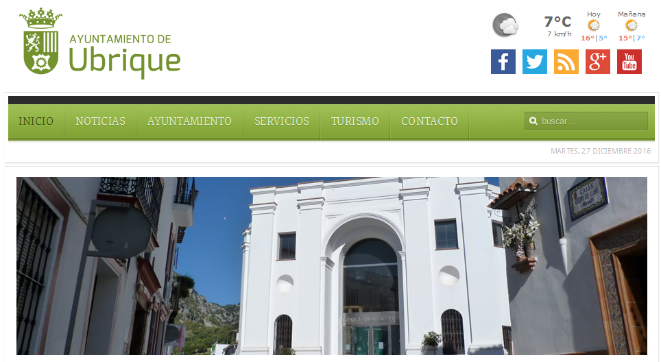 Web Ayuntamiento de Ubrique